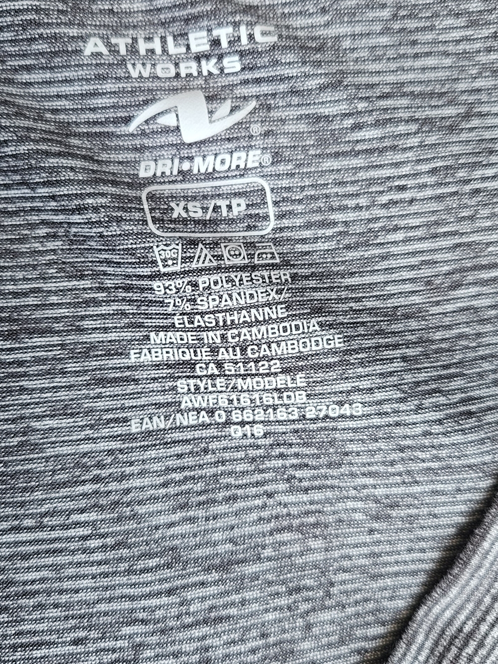 Athletic Works Dri-More V-Neck Training Tee - Heather Grey Performance Shirt S🔥 - Picture 2 of 5